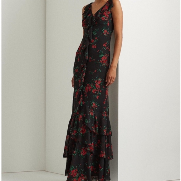 Lauren Ralph Lauren Floral Sleeveless Gown